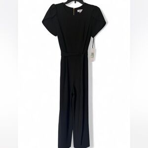 Calvin Klein Black Puff Sleeve Belted Jumpsuit – Size 8 – NWT